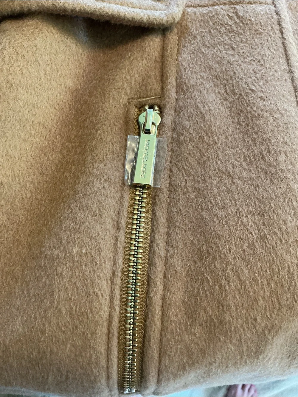 NWOT Michael Kors Classic Zip-Front Women's Coat in Camel XLP